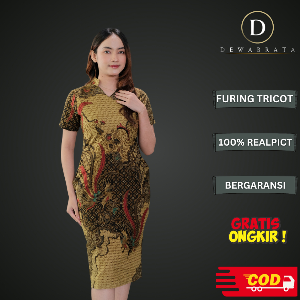 Dress Batik Wanita Elegan Modern dan Kekinian | Dress Kondangan | Dress Wisuda | Dress Batik Natal |