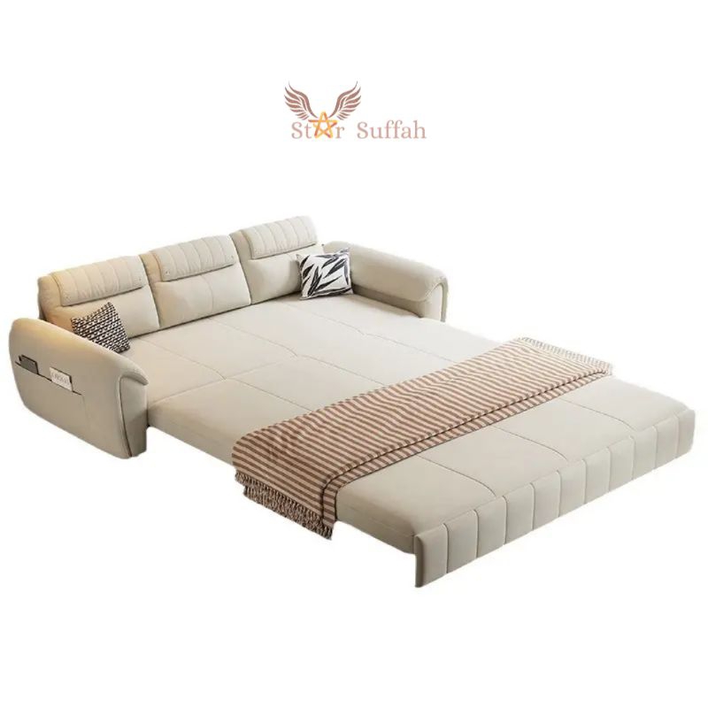 sofa bed minimalis sofa serbaguna kualitas premium kain bludru halus