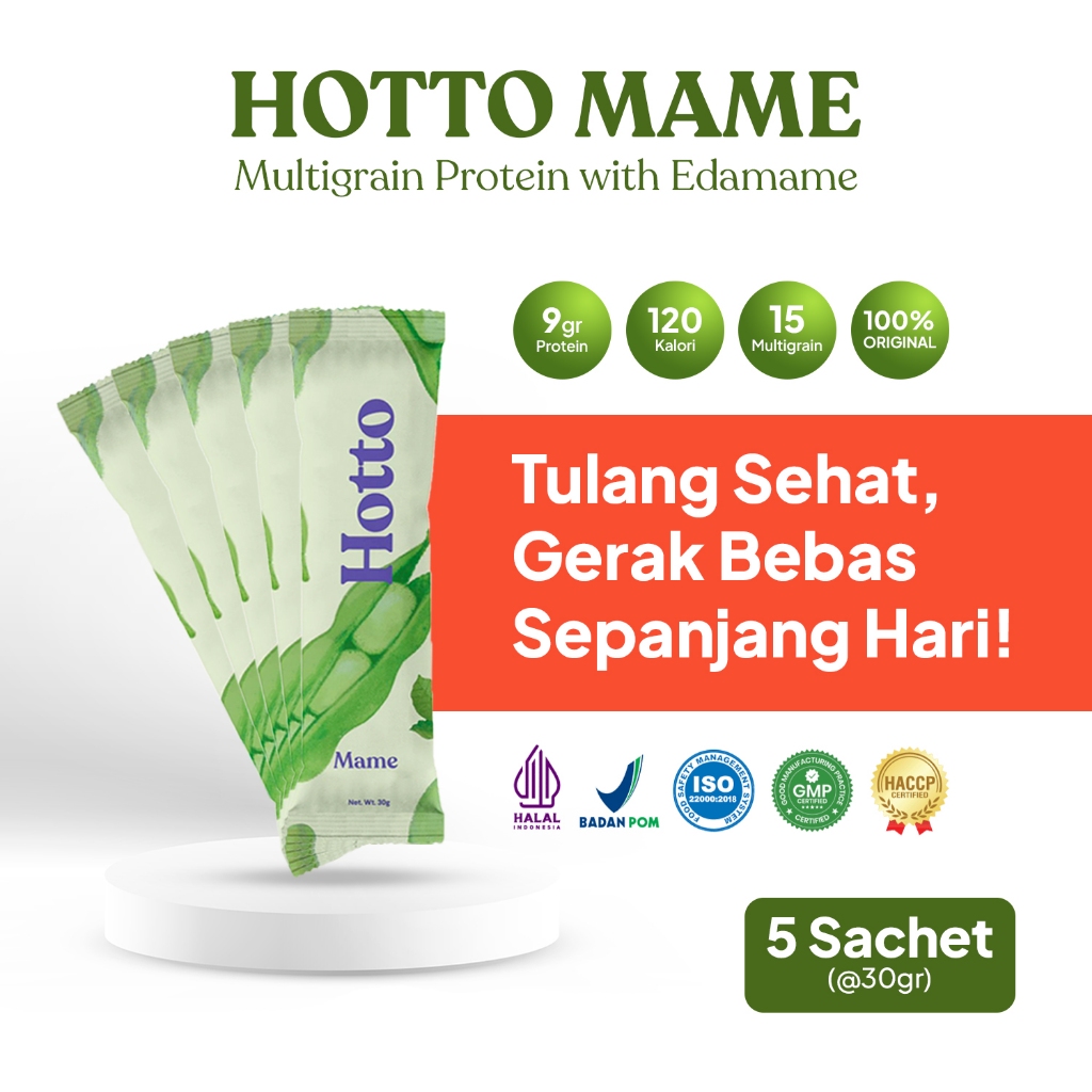 

HOTTO MAME - 5 Sachet | HOTTO PORTO MULTIGRAIN | Makanan Diet Sehat Camilan Diet Rendah Kalori