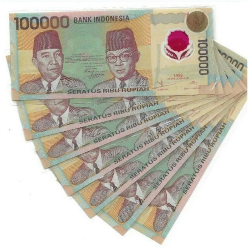 Uang Kuno 100000 Polimer Sukarno Tahun 1999