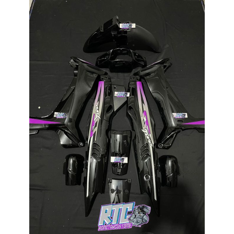 full set body halus fiz r f1zr full hitam set stiker sstwo pink cover bodi fiz r f1zr full hitam set