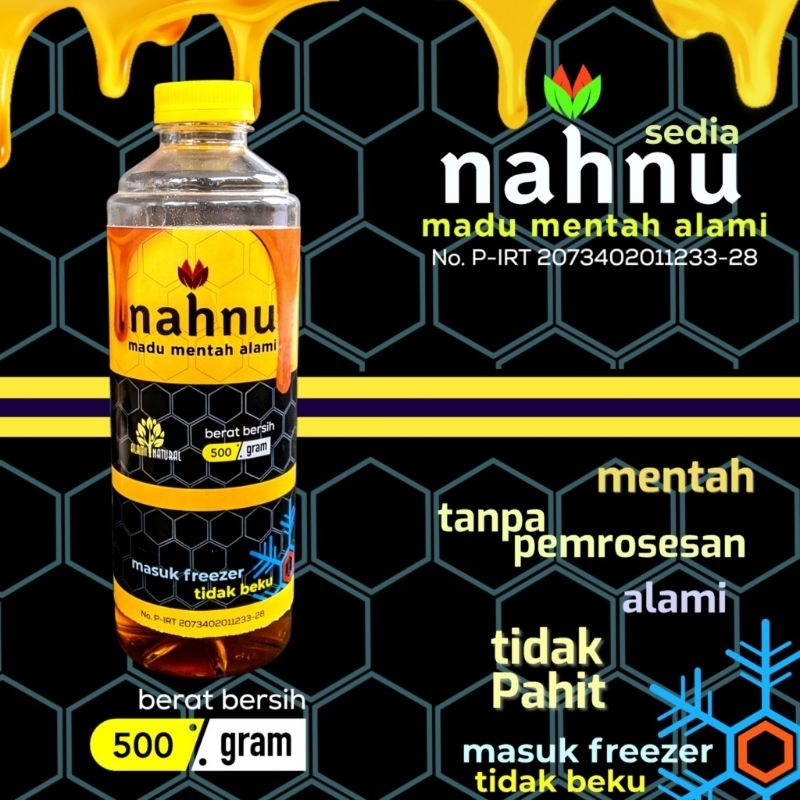 

Madu nahnu madu mentah alamii, masuk freezer tidak beku, tidak pahit 500g