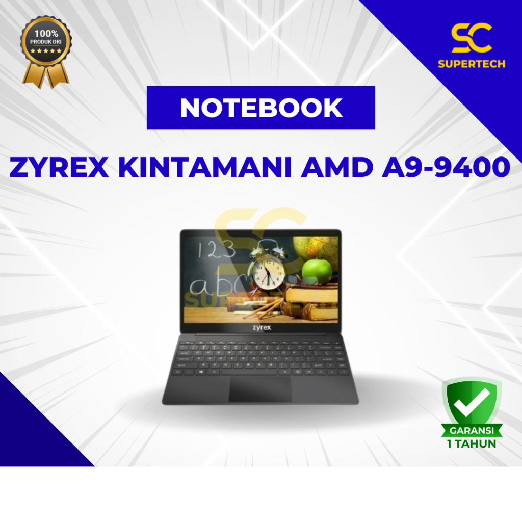 NOTEBOOK ZYREX KINTAMANI AMD A9-9400 8GB 128SSD RADEON R5 W10 14