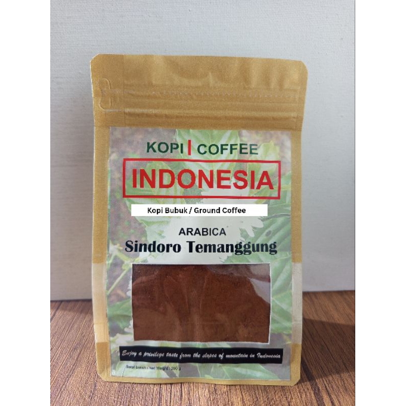 

Kopi Indonesia | Kopi Bubuk/Ground Coffee | Arabica Sindoro Temanggung | 200 gr | Natural