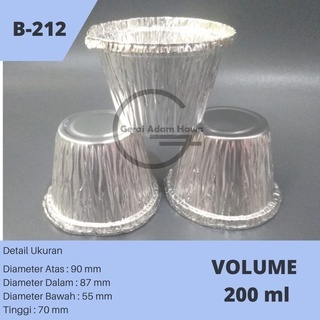 Alu Foil Bulat B 212 | RX 212 | Aluminium Foil 212/57 Cup Alumunium Bulat model RX212 Tanpa Embos