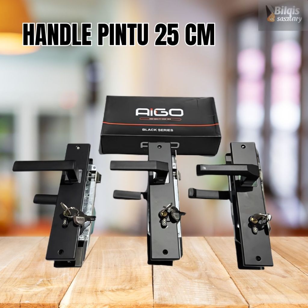 Gagang Pintu Hitam Handle Pintu Premium 25 Cm Handel Pintu Rumah Kunci Pintu Slot Pintu Rumah 25 Cm 