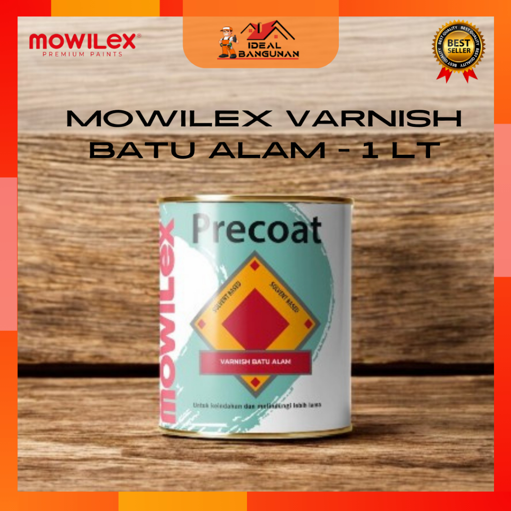 MOWILEX VARNISH BATU ALAM GLOSS 1 LT | Mowilex Precoat Varnish Cat Batu Alam Glossy 1 Ltr