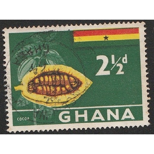 

A 11144 SATU BUAH PRANGKO NOMINAL TWO AND HALF PENCE TEMA TANAMAN BUAH COCOA COKELAT DENGAN KONDISI SUDAH ADA CAP