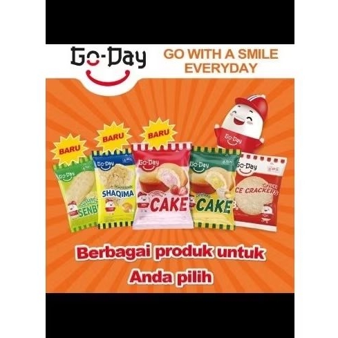 

Snack cemilan bolu Go-Day bolu strawbery