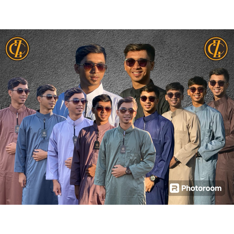 Jubah Pria Dewasa Pakaian Gamis Pria Muslim Lengan Panjang Resleting Jubah Polos Gamis Lebaran 2025 