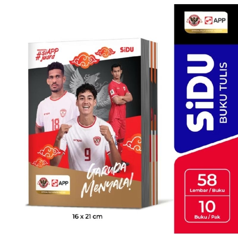 Buku Tulis 58 SIDU TIMNAS , MARVELL , MOBILE LEGEND 1 PAK ISI 10 BUKU