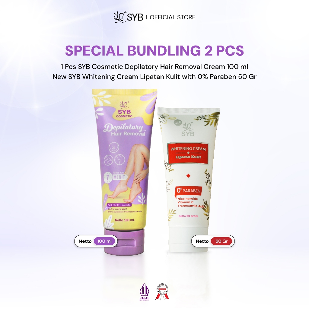 [BUNDLING 2PCS] - PAKET PENCERAH KETIAK (WHITENING CREAM LIPATAN & DEPILATORY - PEMBERSIH BULU ANTI 