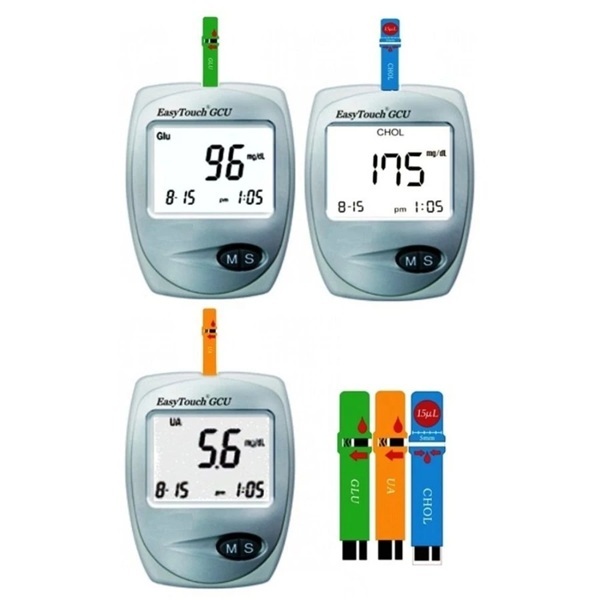 Paket Bundling Tensimeter Digital / Easytouch Alat Tes Gula Darah, Kolesterol, Asam Urat 3 in 1 Mult