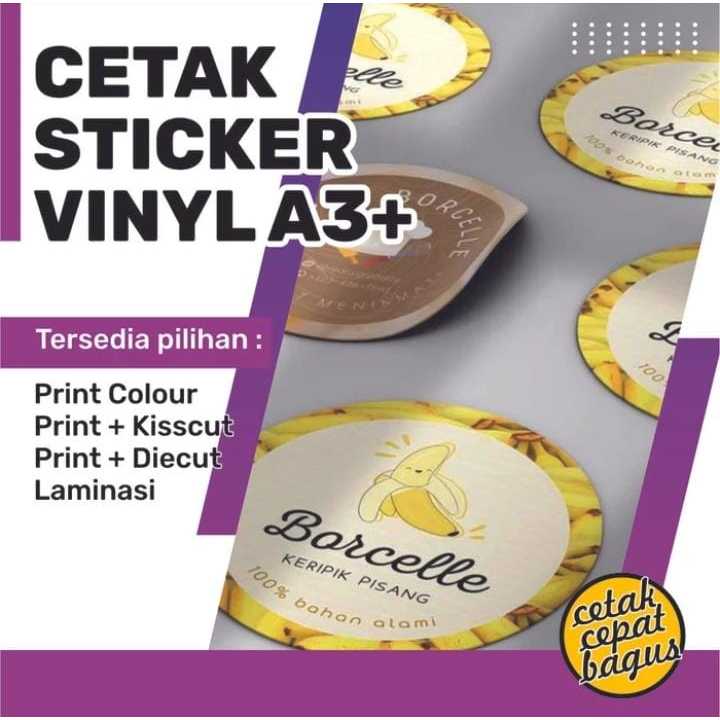 

Cetak Stiker Sticker Label Kemasan Anti Air + Cut / Stiker Vinyl / Fullcolor