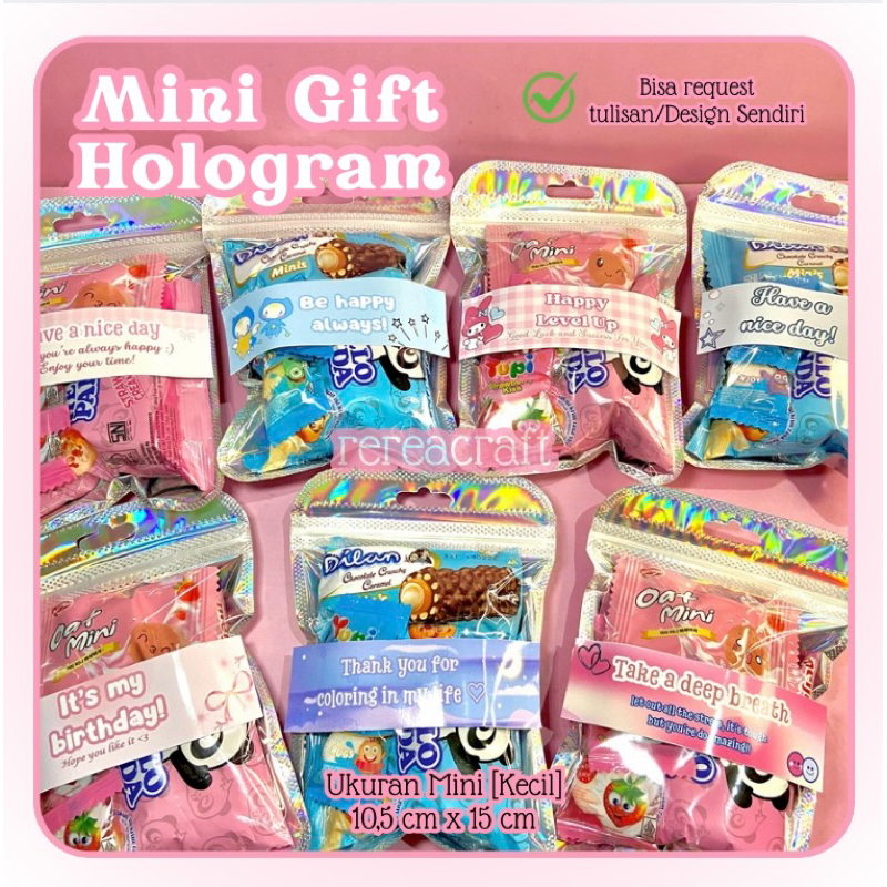 [Sudah Termasuk Snack] Minimal Beli 5 pcs - Mini Gift Hologram Snack - Mini Gift Premium - Hampers S