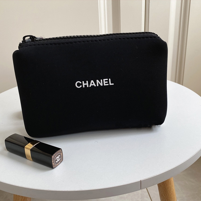 Make Up Pouch ChaneI spandex / include box / Pouch kosmetik 19*3*11cm / Makeup Pouch Aesthetic / Tas