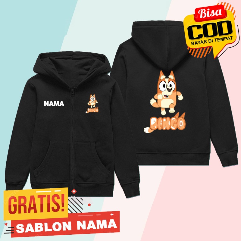 Zipper Anak Bingo Bluey / Jaket Anak Laki Laki & Perempuan Bingo Bluey