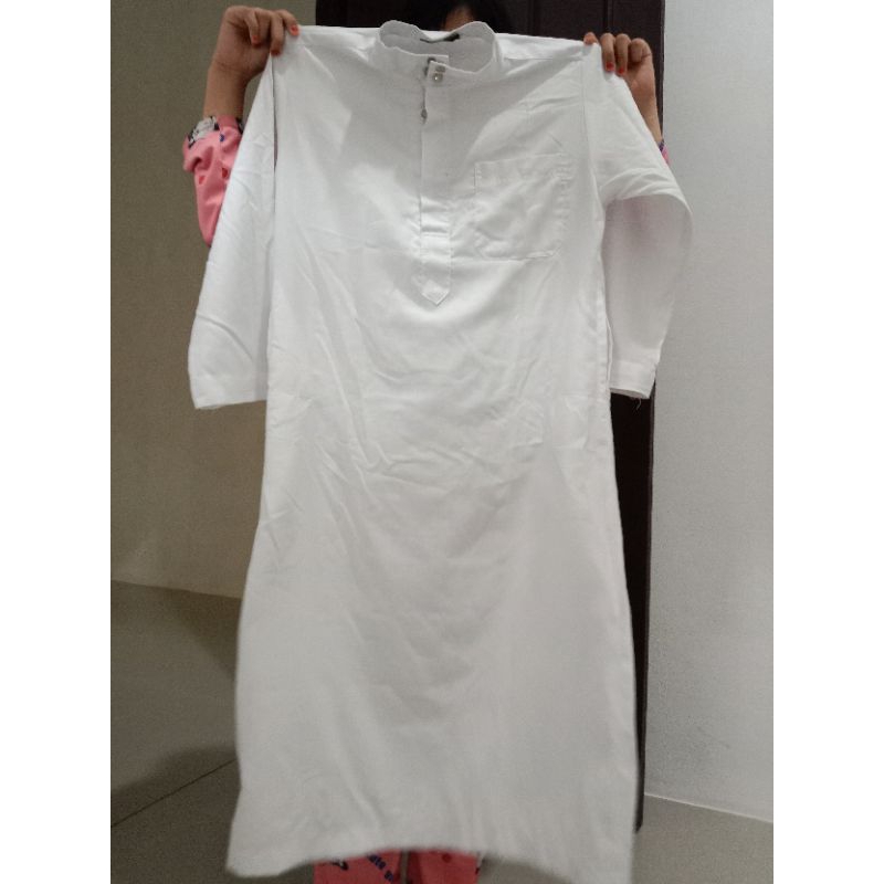 preloved gamis anak cowok warna putih