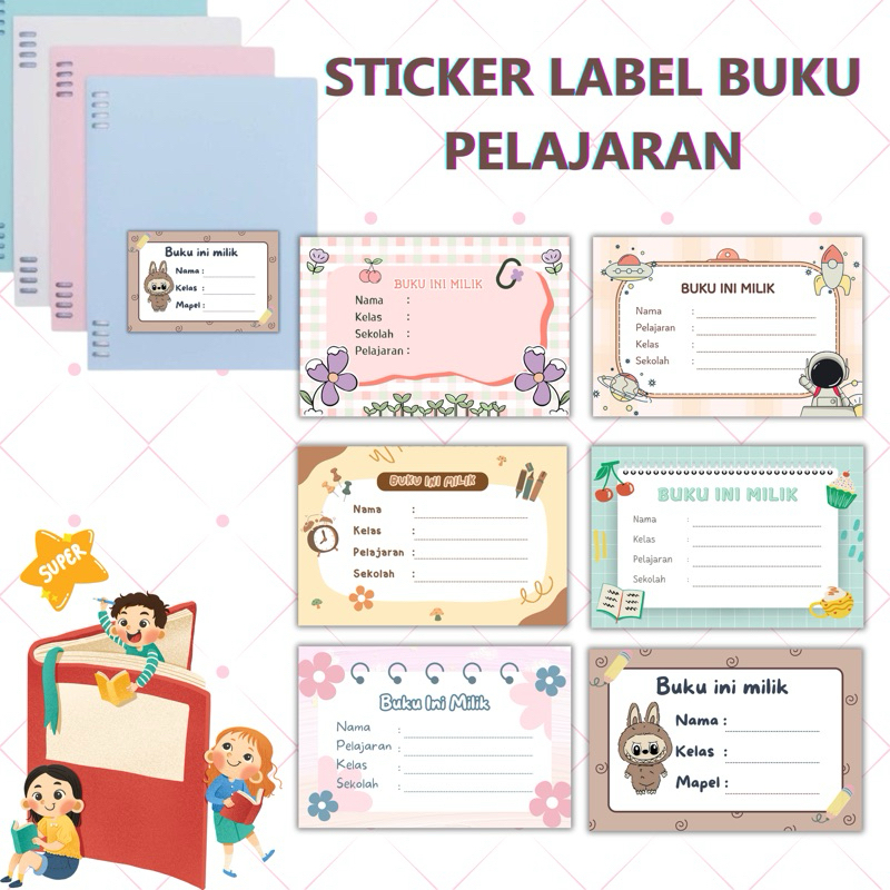 

40 PCS STICKER BUKU PELAJARAN LABUBU TERBARU ANAK / PELAJARAN