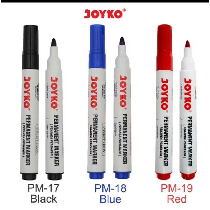 

(1 Pcs) Spidol Permanent Marker Joyko (Hitam(PM-17), Biru(PM-18), Merah(PM-19))