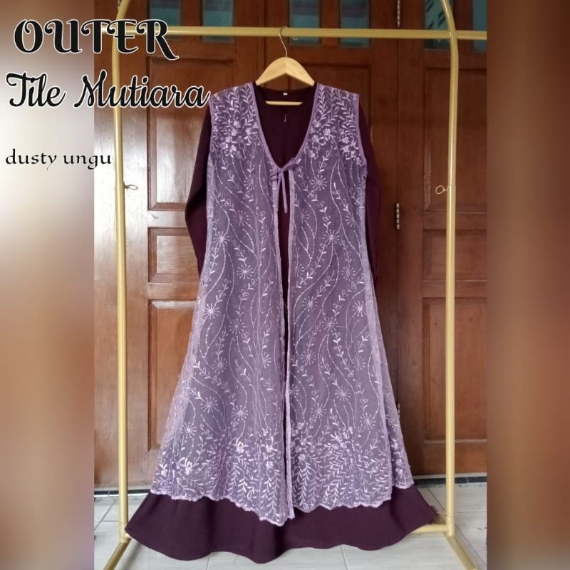 Outer rompi premium Tile Bunga Original long vest