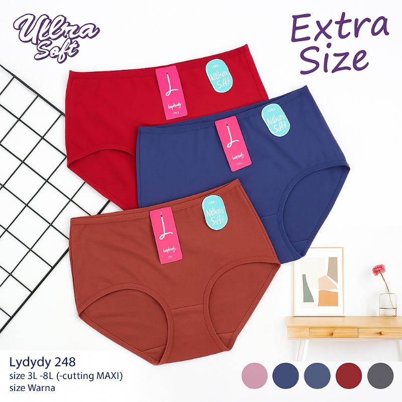 3pcs Celana dalam lydyly jumbo / Celana lidily big size / Celana dalam lidili jumbo / Celana dalam p