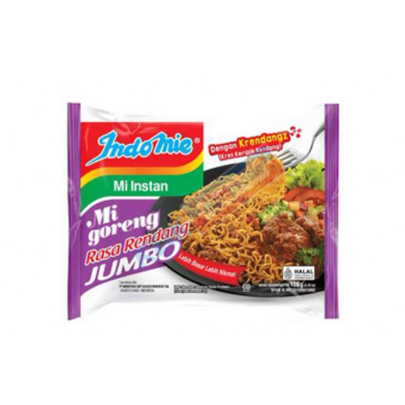 

indomie goreng , mie goreng rasa rendang size jumbo 120 g