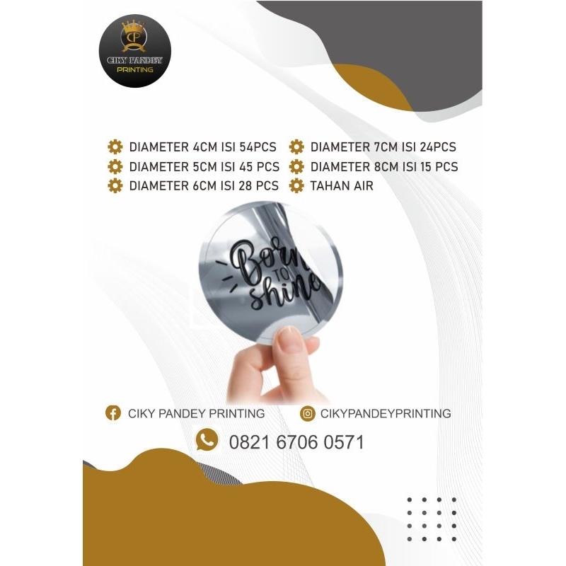 

stiker silver / cetak stiker / stiker label / stiker murah