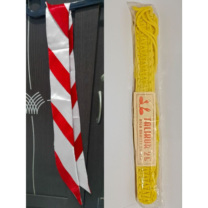 1 SET Preloved Dasi/Kacu/Hasduk Pramuka Merah Putih SMA/Penegak dan Talikur Pramuka Penegak Warna Ku