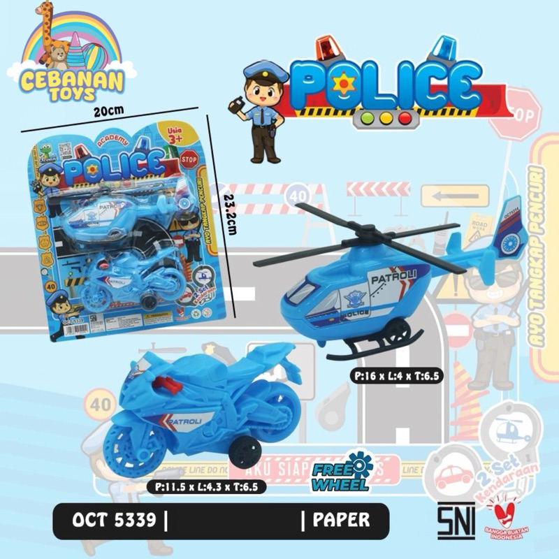 helikopter polisi || motor polisi mainan || mainan motor heli polisi || mainan academy police
