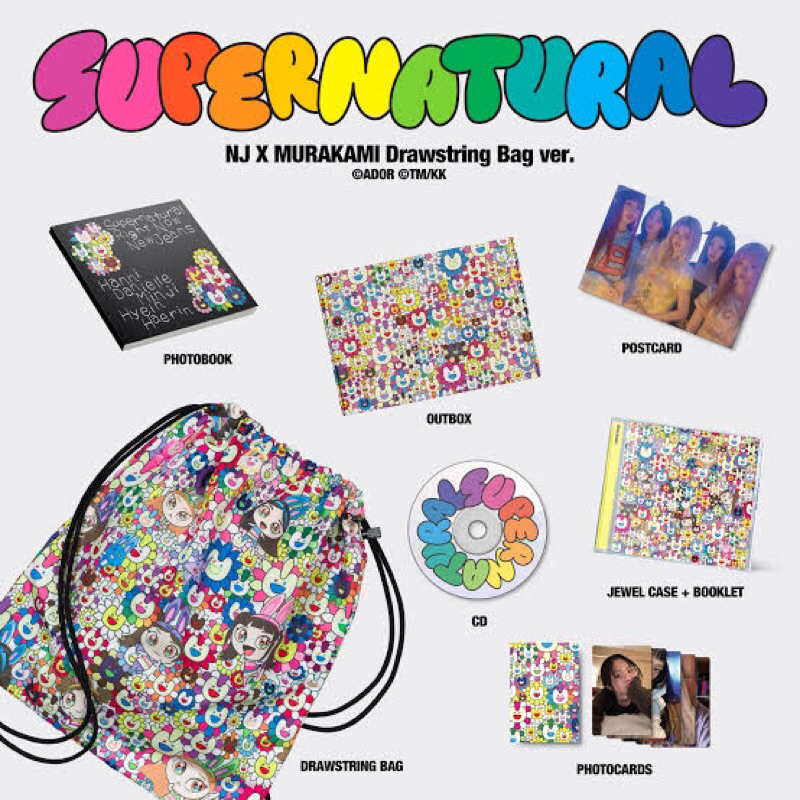 READY STOCK OFFICIAL NEWJEANS X MURAKAMI SUPERNATURAL DRAWSTRING BAG