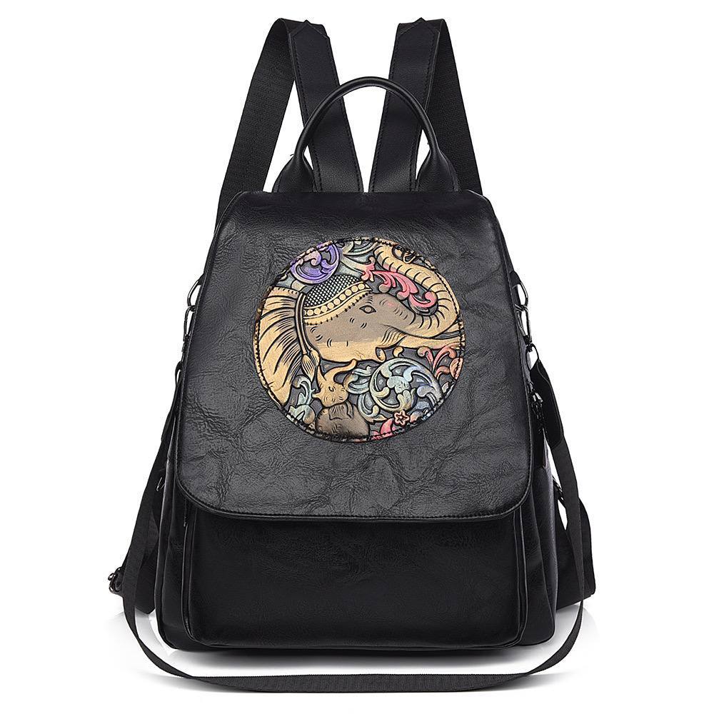 Tas Ransel Import Wanita Motif Gajah Fashion Backpack Wanita TGJ077