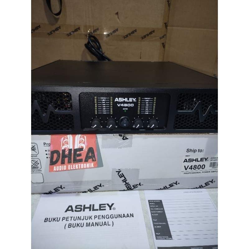 Power Amplifier ASHLEY V4800 V 4800 Original 4channel 800 watt class H panel 2U garansi resmi