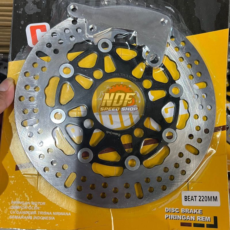 TERLARIS DISC CAKRAM DEPAN MIO FINO SOULXEON UKURAN 220 MM MADE INTHAILAND / PIRINGAN CAKRAM DEPANUK