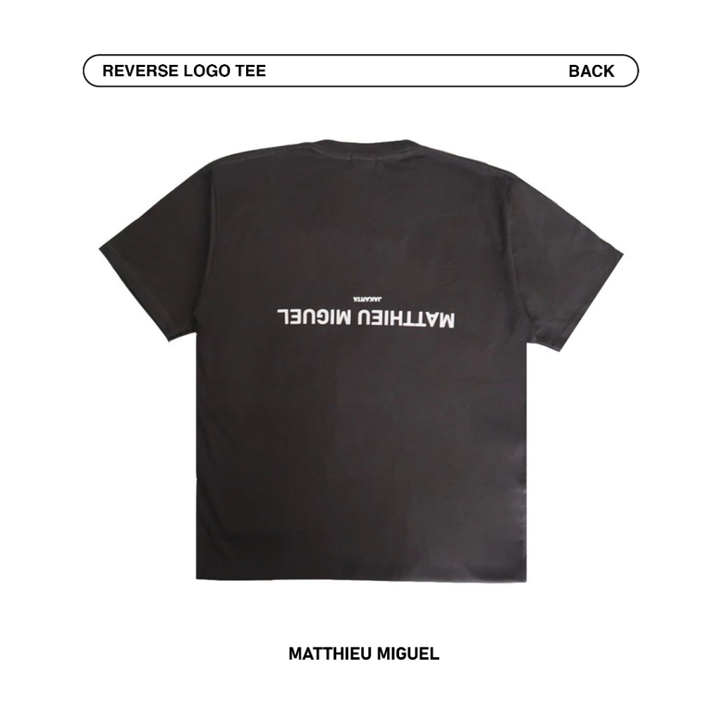 MATTHIEU MIGUEL - REVERSE LOGO TEE - CHARCOAL