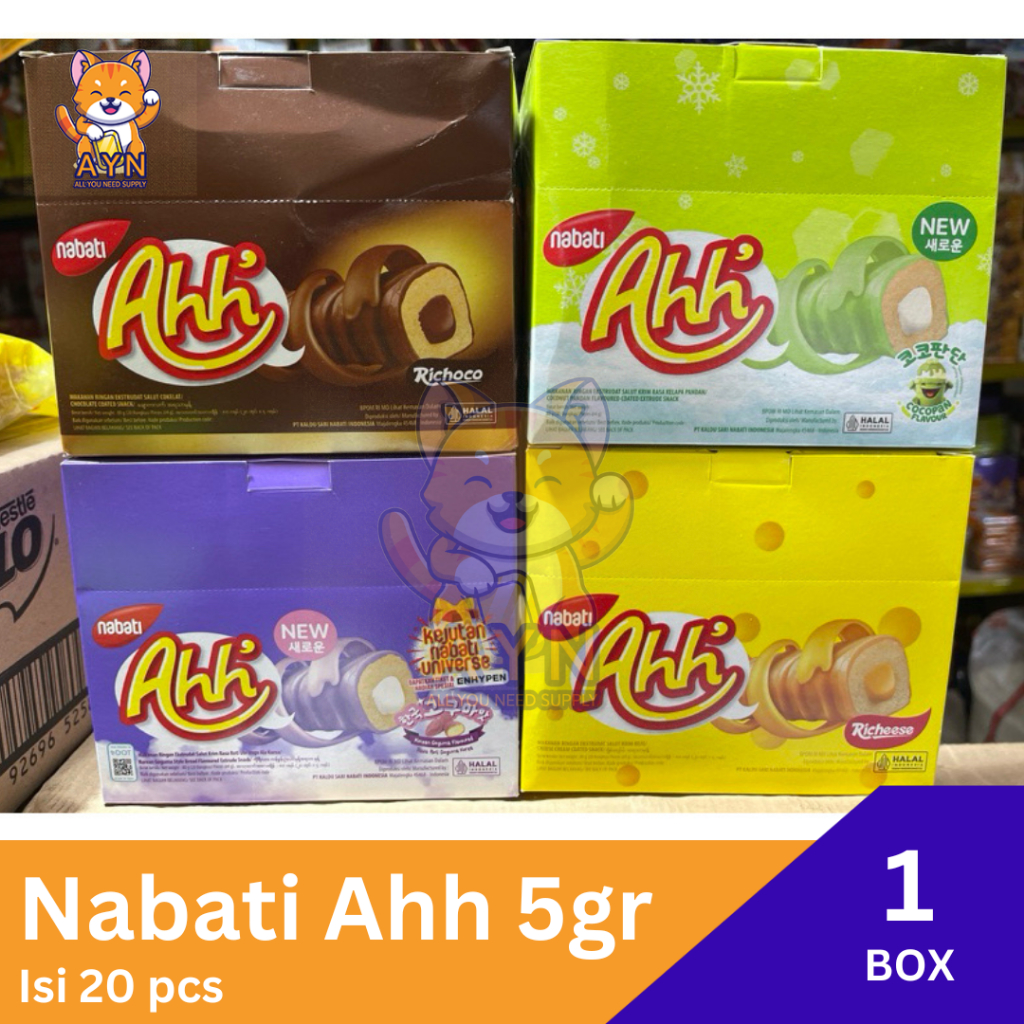 

Nabati Ahh Richeese | Richoco | Goguma | Coco Pandan [ 1 box isi 20 pcs ]