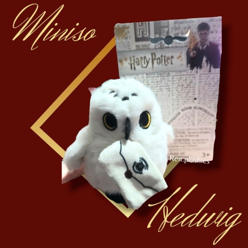 Ready Miniso harry potter - magnetic hedwig owl plush toy boneka burung