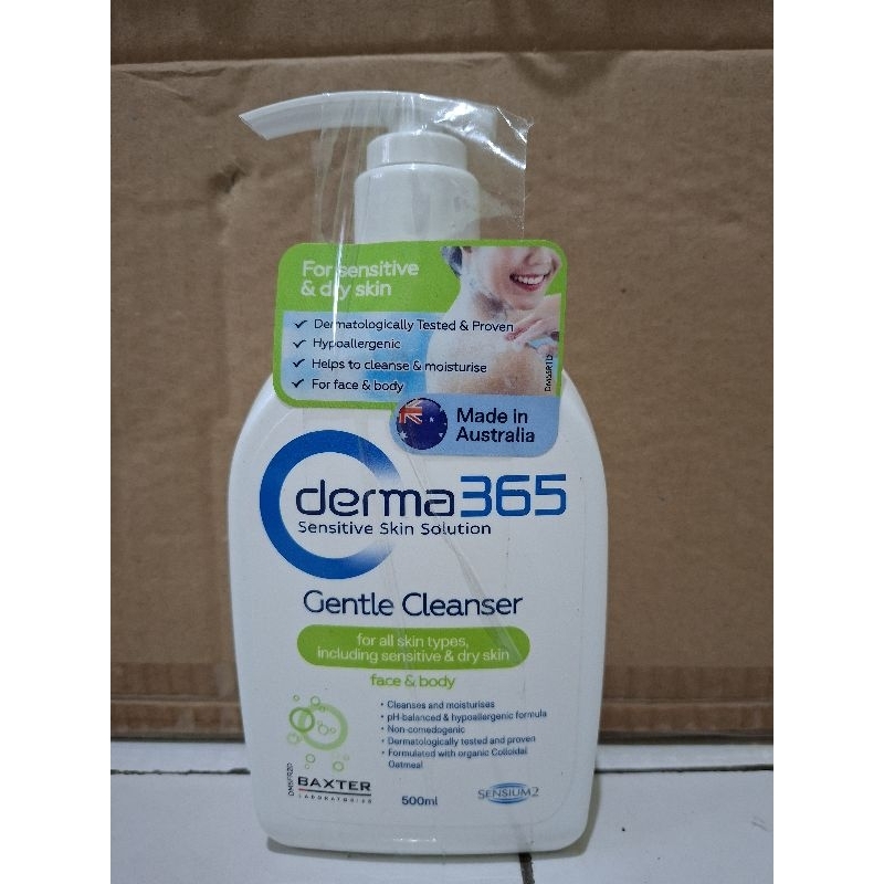 Derma 365 sensitive skin solution gentle cleanser 500ml/derma 365 ORIGINAL/sabun mandi kulit sensiti