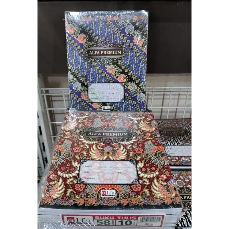 

Buku Tulis Alfa isi 58 lembar uk. Kuarto/ Pendek (per 1 pack)