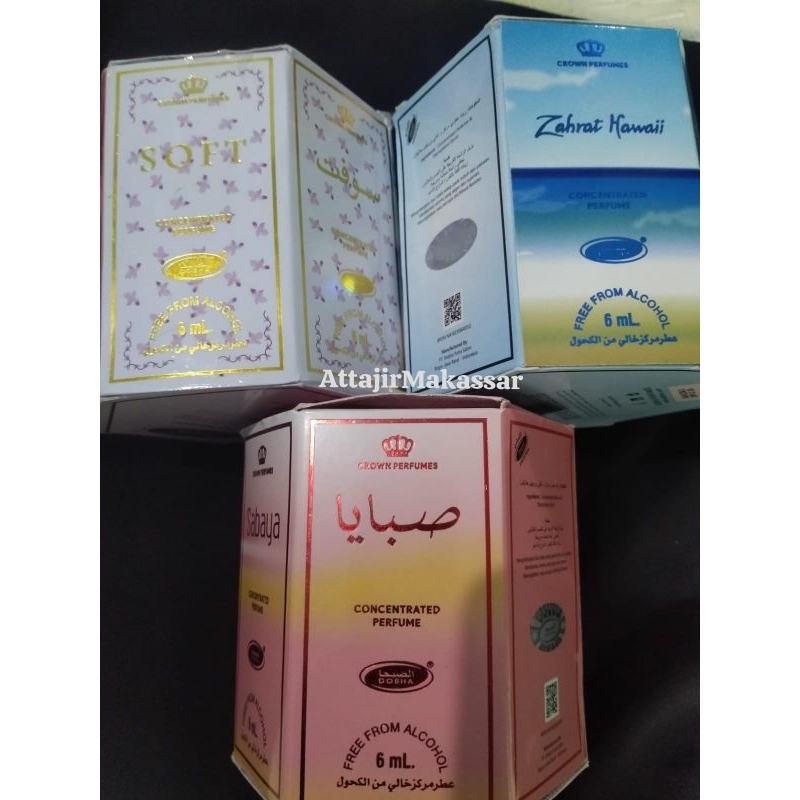 PARFUM DOBHA 6ML ORIGINAL ROLL ON 1 BOX ISI 6 PCS HARGA GROSIR TERMURAH MAKASSAR AROMA SABAYA LOVELY