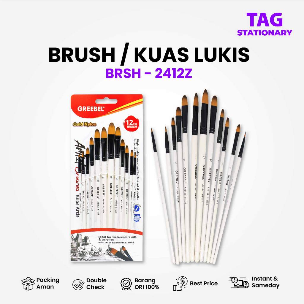 

GREEBEL Kuas Lukis / Brush Paint Set BRSH-2412Z / Kuas Melukis Timur Agung Grosir