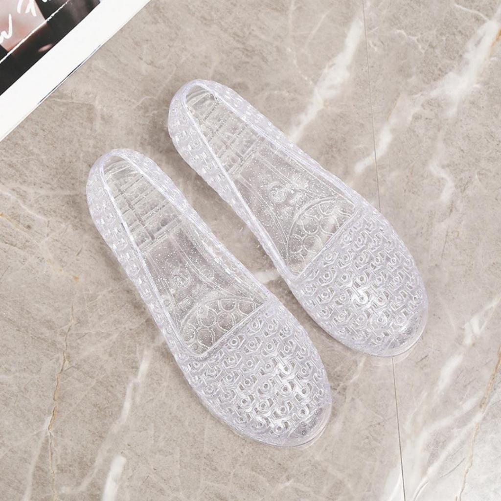 Disc Okaido Sandal Slip On Wanita Pvc Transparan Anti Air Gaya Korea Bening Empuk Anti Jamur Bakteri