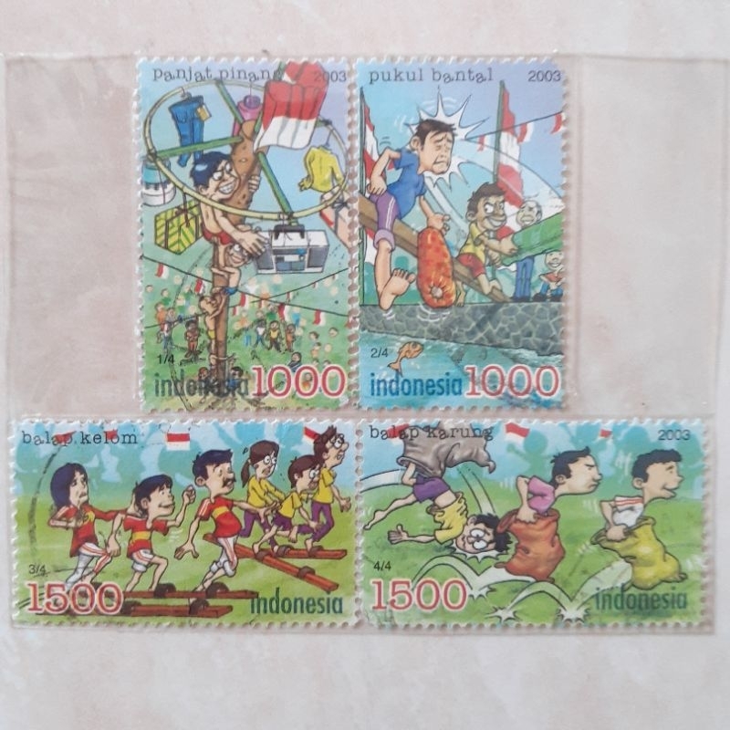 

(A) Perangko Indonesia Lomba Tradisional Tahun 2003 set lengkap 4pcs