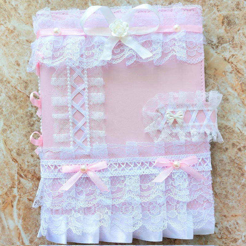 (READY STOCK) OPEN COMMIS BINDER DIARY DECO LACE QOQUETTE/ STICKER/ SELL BINDER KOLBUK BOOK BUKU NOT