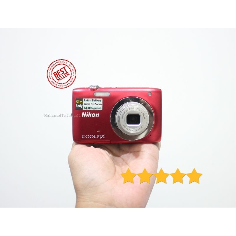 Camera Kamera Digital Poket Nikon Coolpix S2600 HD Video 5x Zoom 14MP Merah Murah
