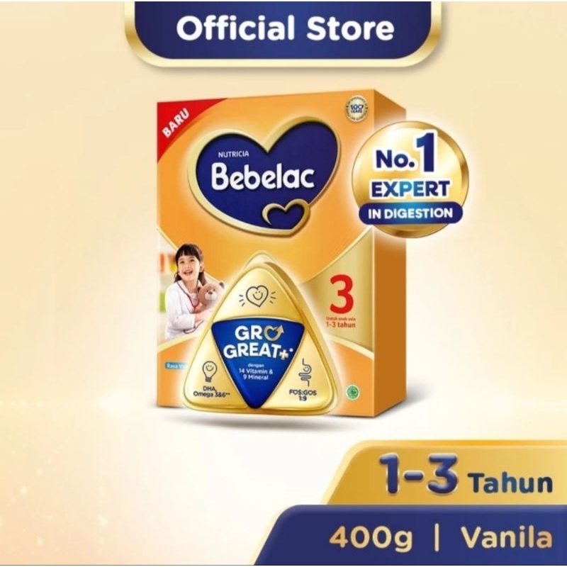 

BEBELAC SUSU BUBUK 1-3 TAHUN 400GR RASA VANILA