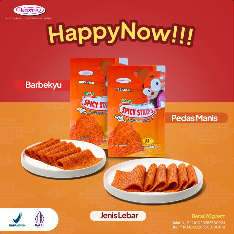 

Happy Now Snack Viral Spicy Stick 1pc& 3pc 20g Enak Halal Dan BPOM