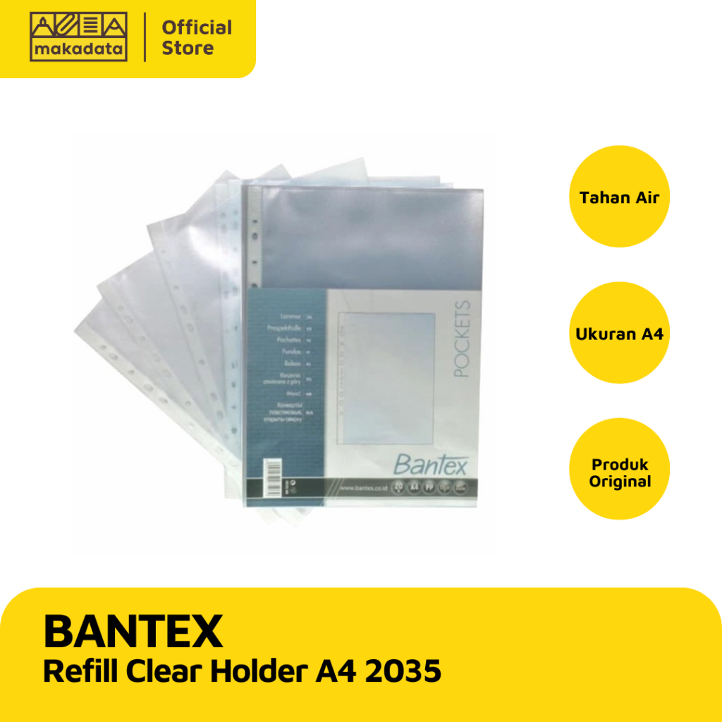 

REFILL POCKET CLEAR HOLDER BANTEX A4 2035 PLASTIK JERUK (ISI 20PCS) MURAH