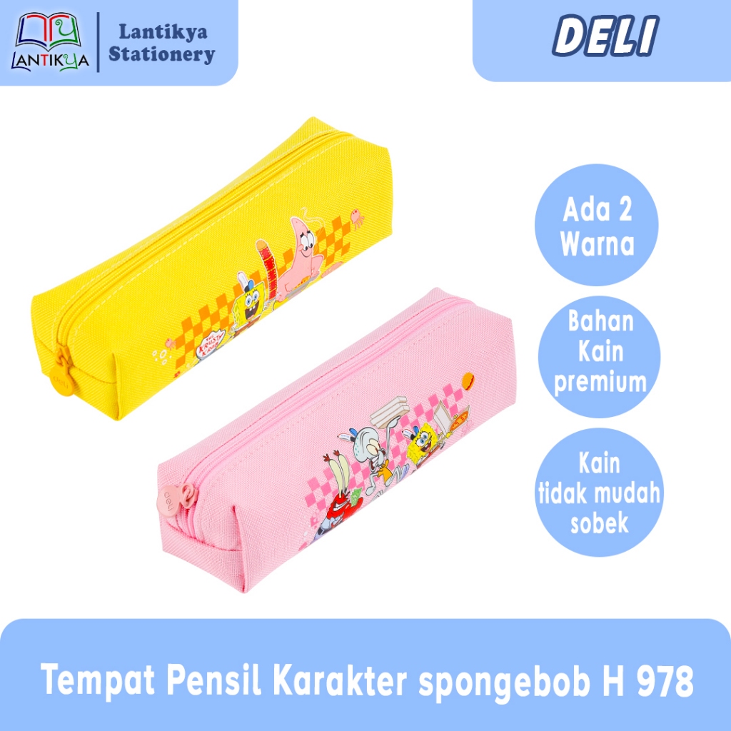 

DELI Kotak Pensil Kain Sleting Spongeboab H 978
