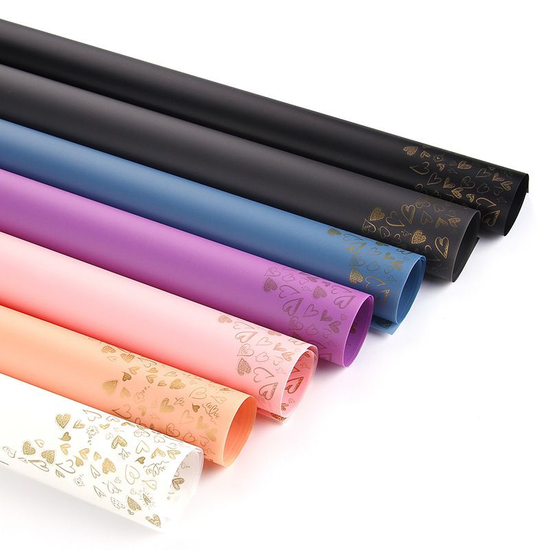 

[ 20 Lembar ] Kertas Cellophane Flower Wrapping Motif Love